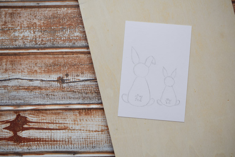 DIY Osterkarte mit süßem Hasenmotiv - Hasen vorzeichnen